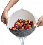 vergiet/kom 2-in-1 25 cm 3,5 liter PP wit/grijs