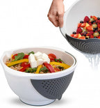 vergiet/kom 2-in-1 25 cm 3,5 liter PP wit/grijs