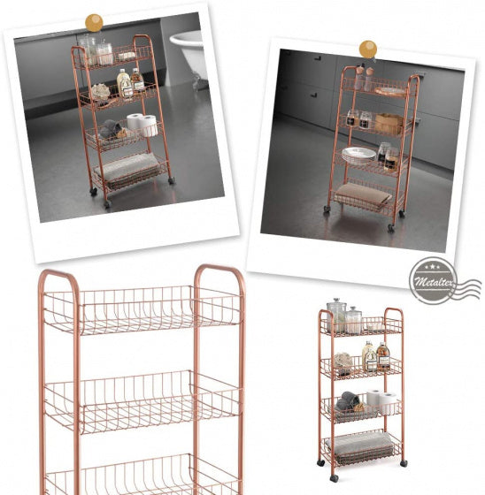 Metaltex Metaltex Trolleykastje Ascona 84x41cm Staal Koper