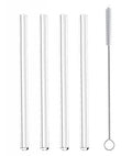 rietjes herbruikbaar 15 cm glas transparant 4 stuks