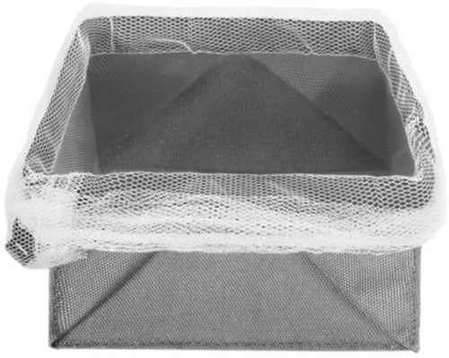 opbergmand opvouwbaar 18 x 18 cm polyester grijs/wit