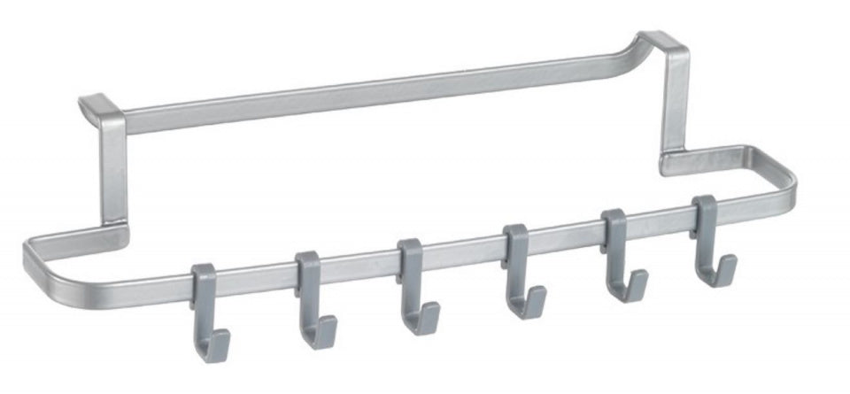 ophanghaakjes Galileo 30 cm metaal zilver 6 haakjes