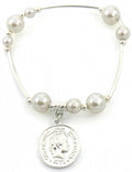 bedelarmband Elin dames elastiek zilver