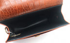handtas Croco dames 19,5 x 15 cm polyurethaan bruin