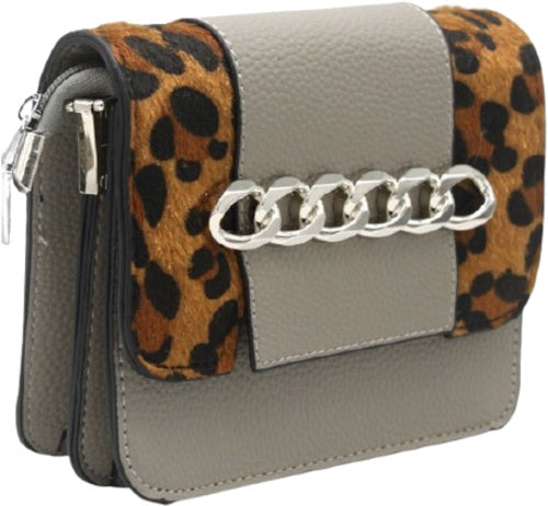 schoudertas dames 20 x 15 x 6 cm polyurethaan grijs