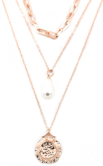 schakelketting Pearl dames verstelbaar RVS roségoud
