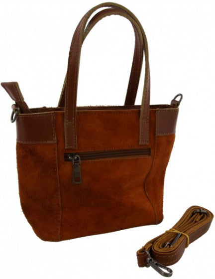 schoudertas dames 23 x 16 x 9 cm leer bruin 2-delig