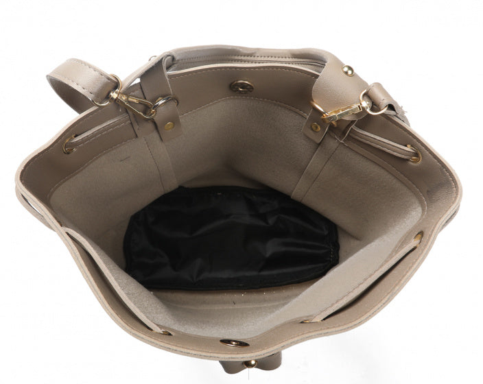 schoudertas dames 36 x 25 x 15 cm polyurethaan grijs