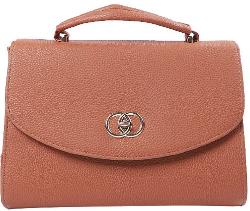 handtas dames 26,5 x 19 cm polyurethaan bruin 2 stuks