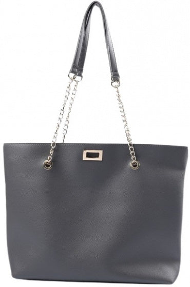 schoudertas dames 44 x 35 x 10 cm polyurethaan grijs