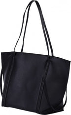 schoudertas dames 45 x 28 cm polyurethaan zwart
