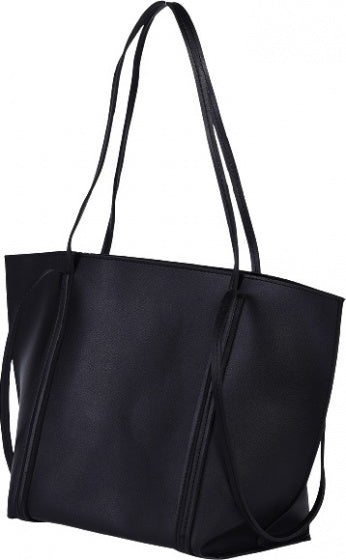 schoudertas dames 45 x 28 cm polyurethaan zwart