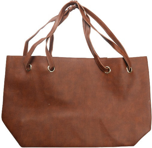 tas dames 50 x 30 x 16 cm polyurethaan bruin 2 stuks