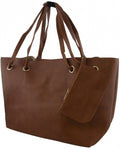 tas dames 50 x 30 x 16 cm polyurethaan bruin 2 stuks