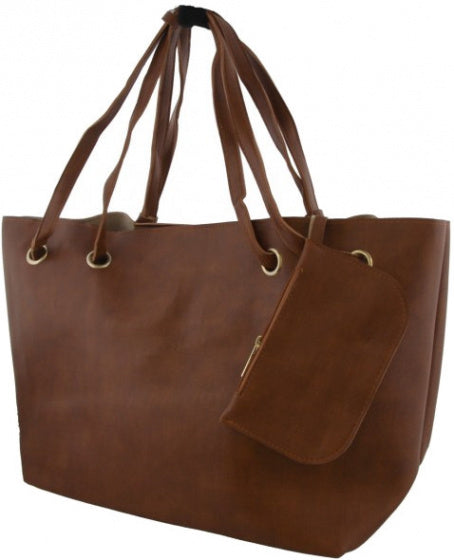 tas dames 50 x 30 x 16 cm polyurethaan bruin 2 stuks