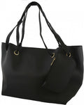 tas dames 50 x 30 x 16 cm polyurethaan zwart 2 stuks