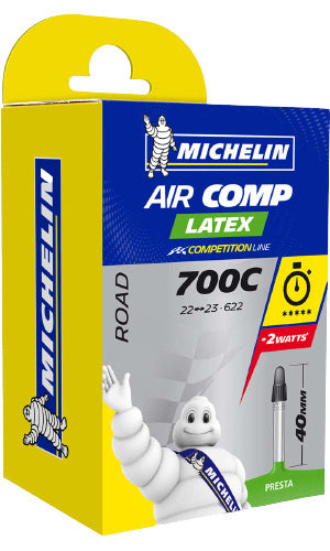 Michelin binnenband 28” – aircomp latex a1 – frans (presta) ventiel – ventiellengte: 60mm – etrto-maat: 22 23-622