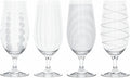 bierglazenset Cheers 290 ml transparant/zilver 4 stuks