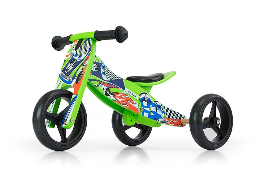 2-in-1 loopfiets jake cars junior groen
