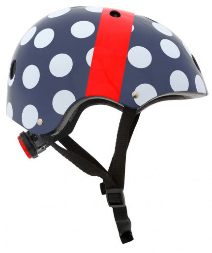 Mini hornit lids fietshelm voor kinderen met led achterlicht - polka dot (s)