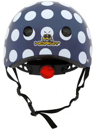 Mini hornit lids fietshelm voor kinderen met led achterlicht - polka dot (s)