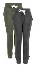 joggingbroeken Basic polykatoen groen/grijs 2 stuks mt 98