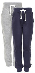 joggingsbroek jongens polykatoen navy/grijs 2 stuks mt 146