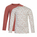 T-shirt junior katoen gebloemd 2 stuks maat 128