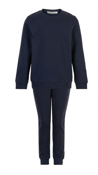 sweatset junior katoen navy 2 delig maat 80
