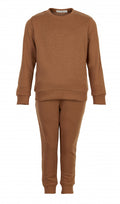 sweat set junior katoen roestbruin 2 stuks maat 128