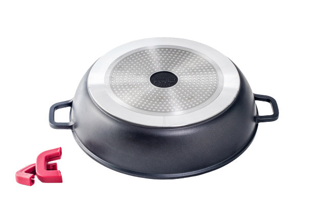 kookpan 36 cm aluminium/glas 6,8 liter zwart 2-delig
