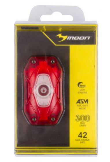 Moon Achterlicht Shield-X Auto led oplaadbaar 300 lm rood/zwart