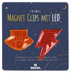 magneetclips led 6 x 6 cm oranje/rood 2 stuks