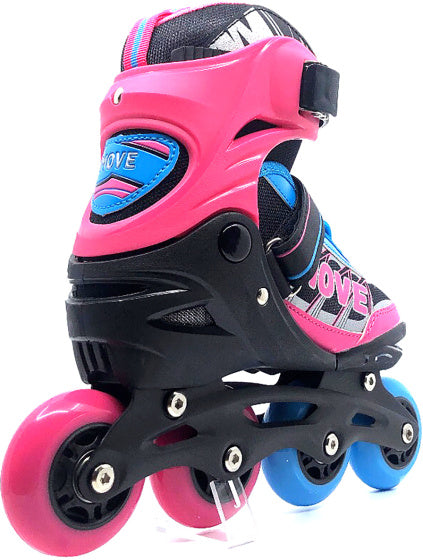 Move Inline skates Fast semi-softboot verstelbaar roze/blauw maat 38-41