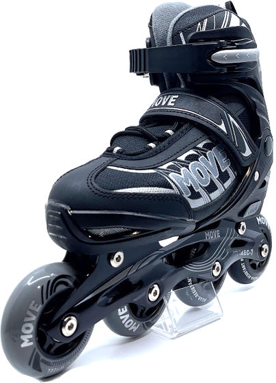 Move Inline skates Fast semi-softboot verstelbaar zwart maat 34-37