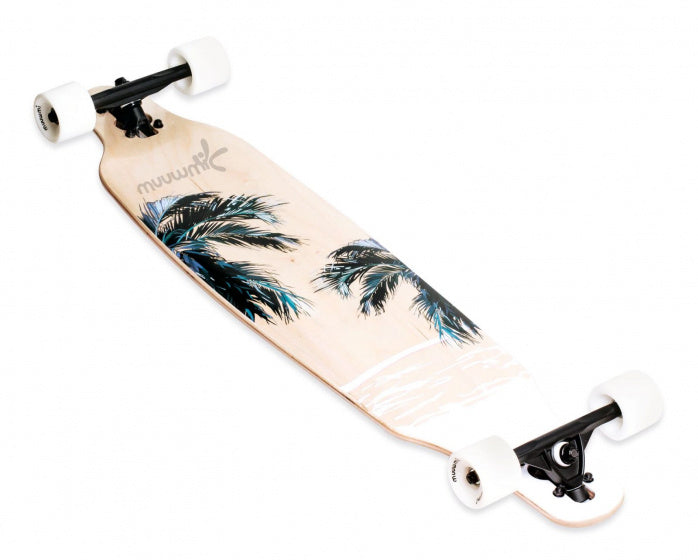 longboard Beach 97 x 23 cm hout beige/zwart