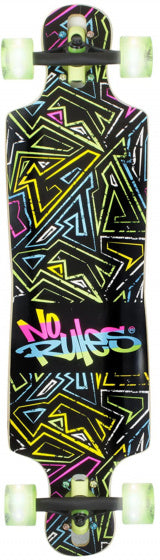 longboard No Rules 22 x 83 cm hout zwart