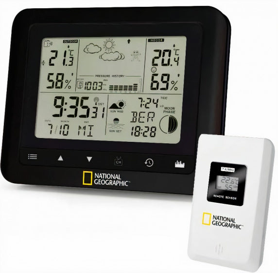 weerstation 16,5 cm zwart 2-delig