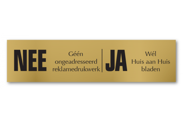 Nee Ja stickerbordje Brons