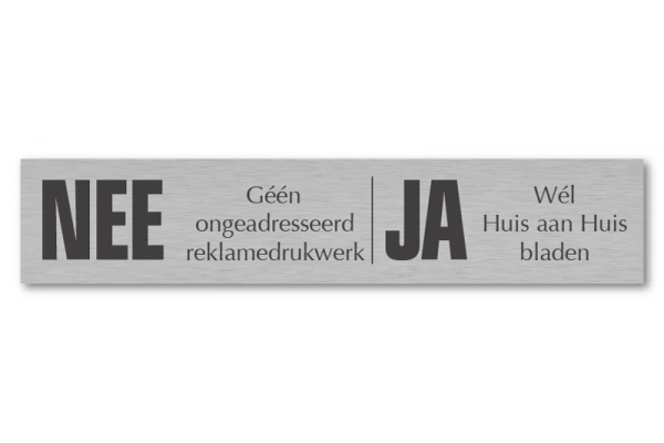 Nee Ja bordje RVS