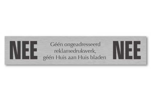 Nee Nee bordje RVS