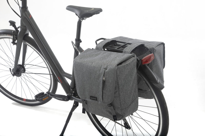 Grijze Nova Double - Dubbele fietstas, waterafstotend, 32L