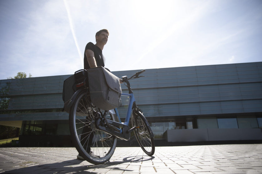 Grijze Nova Double - Dubbele fietstas, waterafstotend, 32L