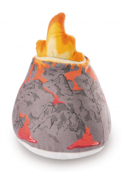 knuffel Vulkaan junior 16 x 23 cm pluche bruin/oranje