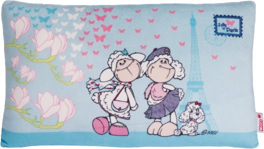 kussen Jolly Chic en Jolly Paris meisjes 42 cm blauw