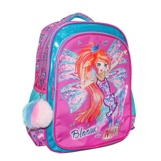 Winx club Rugzak meisjes 32 x 43 cm roze/blauw