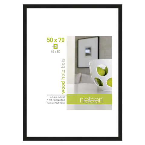 Nielsen design nielsen fotolijst 8988031 apollon zwart 50x70 40x50 cm