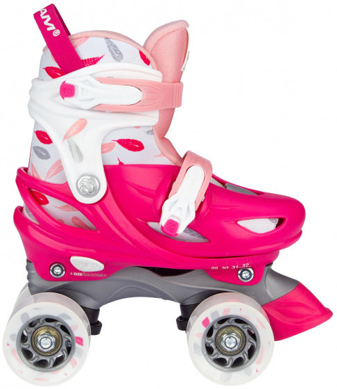 rolschaatsen Feather Drops polyester roze/wit mt 29-32-S