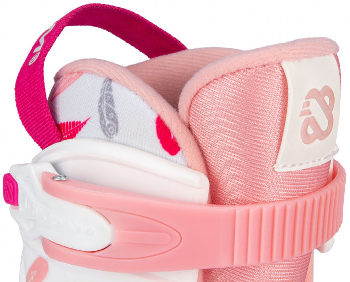 rolschaatsen Feather Drops polyester roze/wit mt 29-32-S