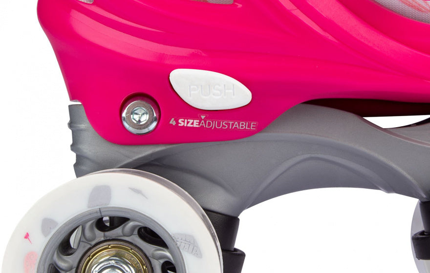 rolschaatsen Feather Drops polyester roze/wit mt 29-32-S